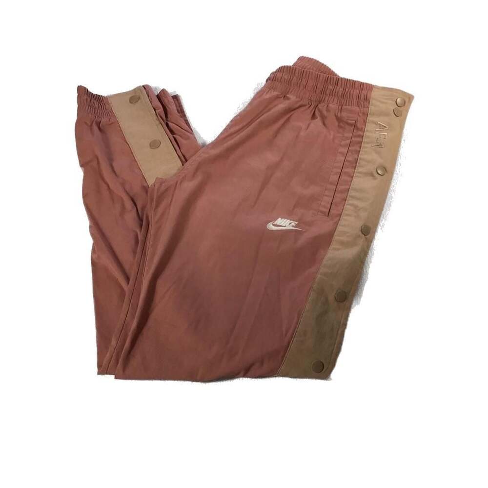Nike Sportswear AF1 Women's Snap Track Pants Medium Red Stardust Pink  Sporty